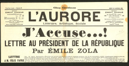 Fac-similé Du Journal L'Aurore "J'Accuse" Du Jeudi 13 Janvier 1898, Par Emile Zola. - TB - Zonder Classificatie