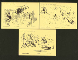 Cartes Postales. 3 CP Humoristiques De Jacques Noetinger, D'une Série De 12, Vendues Au Profit Des œuvres S - Non Classificati