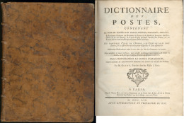 Dictionnaire Des Poste 1754, Dédié Au Comte D'Argenson, Relié Cuir, Superbe. - R - Zonder Classificatie