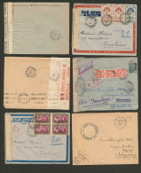 Lot. 1940-1944, 6 Plis France-Madagascar, étiquettes Et Cachets De Censure, Affts Et Obl Divers. - TB - Oorlog 1939-45