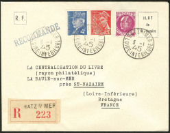 Saint Nazaire. Cad Avec Gros Millésime "45" De Batz 3.1.45, Sur Enveloppe Recomm. Afft Poste Divers. - TB (cote M - Guerre (timbres De)
