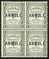 ANNULE. No 58, Bloc De Quatre. - TB - Cursussen