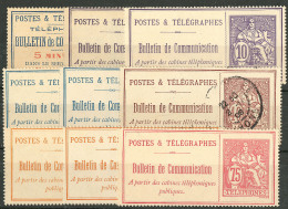 Nos 15, 22(2), 24(2), 26, 27(2), 28, Quatre Ex (*). - TB, B Ou Pd - Telegrafi E Telefoni