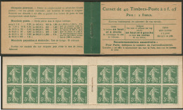 No 137 C9, Carnet De 40t, "Loi Du 29 Mars 1920". - TB - Altri & Non Classificati