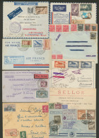 Lot. Aérogrammes 1925-1940, 9 Enveloppes, CS, Obl., Affts Et Destinations Divers Dont Ligne Mermoz. - TB - 1927-1959 Postfris