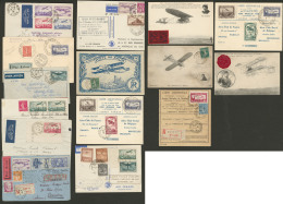 Lot. 1910-1937, 5 Enveloppes, 8 CP Et Un Devant, Affts Divers, + Qqs Poste Dont 321(2), Obl Diverses. - TB - 1927-1959 Postfris