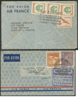 Ligne MERMOZ. 13 Mai 1955. 25ème Anniversaire De La Ligne. 2 Enveloppes Avec Griffes Différentes Et CS Dif - 1927-1959 Postfris