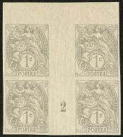 Type Blanc. No 107, Bloc De Quatre Mill. 2, Bdf, La Paire Supérieure *. - TB - Zonder Classificatie