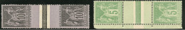 Les Deux Types Se Tenant. Nos 103i, 106f, En Paires Verticales Interpanneaux. - TB - 1876-1878 Sage (Type I)