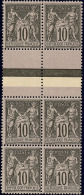 Les Deux Types Se Tenant. No 103i, Deux Bandes De Trois Verticales Formant Bloc De Six Interpanneaux. - TB - 1876-1878 Sage (Type I)