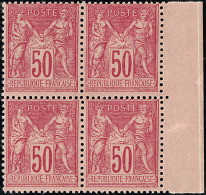 No 98, Bloc De Quatre Bdf, Très Frais. - TB - 1876-1878 Sage (Type I)