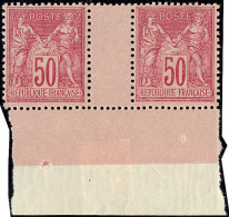 No 98, Paire Interpanneaux Bdf, Très Frais Et Centré. - TB - 1876-1878 Sage (Type I)