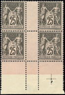No 97, Bloc De Quatre Interpanneaux, Bdf Avec Croix De Repère, Un Ex *, Très Frais. - TB - 1876-1878 Sage (Type I)