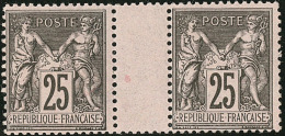 No 97, Paire Interpanneaux, Très Frais. - TB - 1876-1878 Sage (Type I)