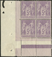 No 95, Bloc De Quatre Cdf (un Ex *), Très Frais. - TB - 1876-1878 Sage (Tipo I)
