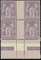 No 95, Bloc De Quatre Interpanneaux Bdf, Deux Ex *, Très Frais. - TB - 1876-1878 Sage (Tipo I)