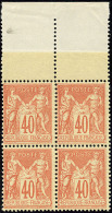 No 94, Bloc De Quatre Bdf, Très Frais. - TB - 1876-1878 Sage (Tipo I)