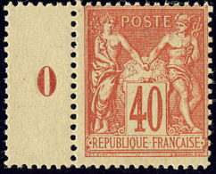 No 94, Rouge-orange, Bdf Avec Mill. 0, Centrage Courant Mais Très Frais Et TB - 1876-1878 Sage (Type I)