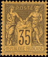 No 93, Violet Gris Sur Jaune, Très Frais Et Bien Centré. - TB - 1876-1878 Sage (Type I)