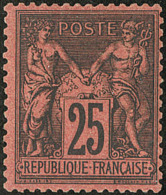 No 91, Noir Sur Rouge, Très Frais. - TB - 1876-1878 Sage (Type I)