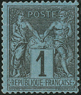 Bleu De Prusse. No 84, Nuance Foncée Et Très Belle Gomme, Superbe. - RR - 1876-1878 Sage (Type I)