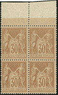 No 80, Bloc De Quatre Bdf. - TB - 1876-1878 Sage (Tipo I)