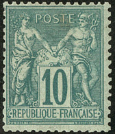 No 76, Vert, Dentelure Irrégulière Mais Très Frais Et TB - 1876-1878 Sage (Tipo I)