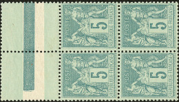 No 75, Vert, Bloc De Quatre Bdf, Très Frais. - TB - 1876-1878 Sage (Tipo I)