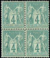 No 63, Bloc De Quatre, Très Frais Et Centré. - TB - 1876-1878 Sage (Type I)