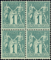 No 61, Bloc De Quatre, Très Frais. - TB - 1876-1878 Sage (Type I)