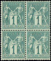 No 61, Bloc De Quatre, Très Frais. - TB - 1876-1878 Sage (Type I)