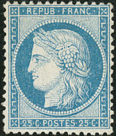 Type II. No 60II, Bleu, Très Frais. - TB. - R - 1871-1875 Ceres