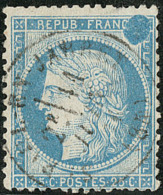 No 60, Bleu, Avec Variété "tache D'encre", Def, TB D'aspect - 1871-1875 Cérès