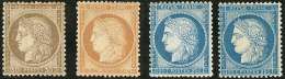 Nos 56, 59 (*), 60 I (pli), 60 III. - TB - 1871-1875 Cérès