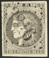No 47c, Brun Noir, Superbe Nuance, Pos. 2 Avec "R" Relié Au Cadre, Obl Gc 3816. - TB. - R - 1870 Uitgave Van Bordeaux