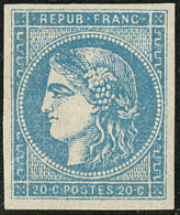 No 45III, Bleu, Infime Pelurage Au Verso Sinon TB - 1870 Uitgave Van Bordeaux