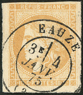 No 43IIj, Filet Touché En Haut, Obl Cad D'Eauze, TB D'aspect - 1870 Emissione Di Bordeaux