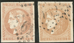 No 43I, Deux Nuances, Pos. 1 Et 4. - TB - 1870 Uitgave Van Bordeaux