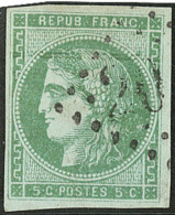 No 42IIh, Vert Gris, Pos. 1, Obl Gc. - TB - 1870 Uitgave Van Bordeaux