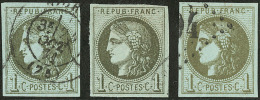 Nos 39I, 39Ia, 39IIIk, Pos. 11, 5 Et 13, Nuances. - TB - 1870 Uitgave Van Bordeaux