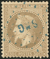 No 30b, Brun Pâle, Obl Losange "SNG" Bleu Du Sénégal, Pd, TB D'aspect - 1863-1870 Napoleon III Gelauwerd