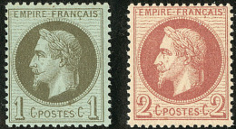 Nos 25, 26 *. - TB - 1863-1870 Napoléon III Lauré