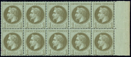 No 25, Bloc De Dix Bdf. - TB - 1863-1870 Napoleon III Gelauwerd