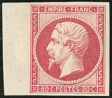 No 17B, Rose, Bdf, Large Charnière Mais Superbe. - R - 1853-1860 Napoléon III
