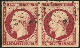 No 17Ab, Carmin Foncé, Paire. - TB - 1853-1860 Napoleone III