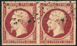 No 17Ab, Carmin Foncé, Paire. - TB - 1853-1860 Napoléon III