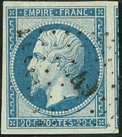 No 14IIc, Bleu Sur Vert, Un Voisin, Ex Choisi. - TB - 1853-1860 Napoleone III