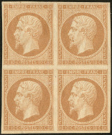 No 13II, Bloc De Quatre, Fortes Charnières Mais TB - 1853-1860 Napoleon III