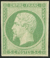 No 12b, Vert-jaune, Très Frais. - TB. - R - 1853-1860 Napoleone III