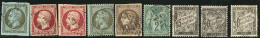 Nos 11, 17A, 17Aa, 19, 47, 62, Taxe 16/18, Tous états - 1853-1860 Napoleone III